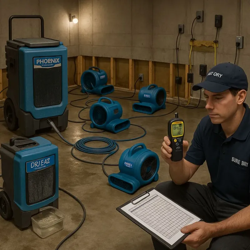 Structural Drying and Dehumidification process in Ramos, PR